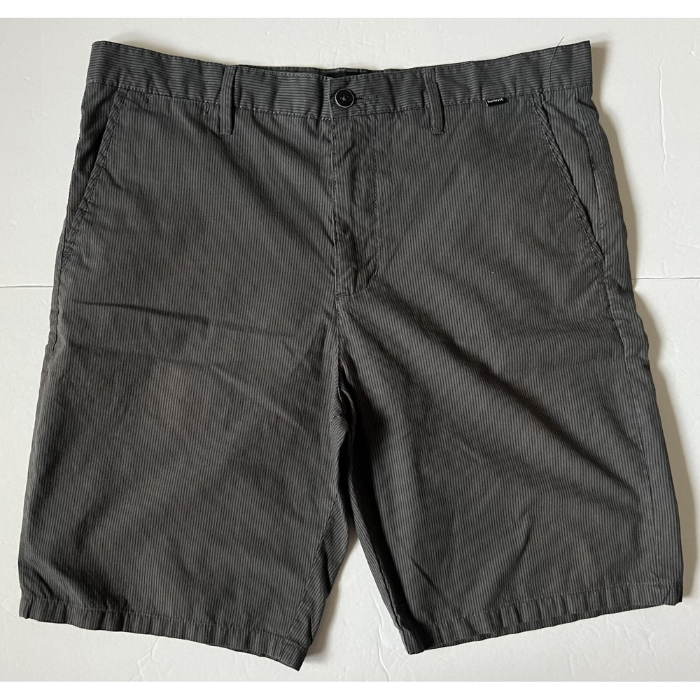 HURLEY - Men's Gray Striped Chino Shorts - Size 34x10